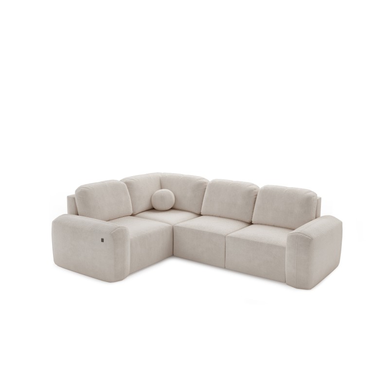 Monaco II corner sofa with sleeping function in Velor fabric, Velo 629 - elegance and functionality in one