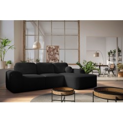 Elegantes Ecksofa Monaco I mit Schlaffunktion, bezogen mit Veloursstoff, Velo 637.
