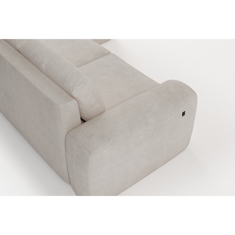 Elegant Monaco I corner sofa with sleeping function, upholstered in Velvet fabric, Velo 632.