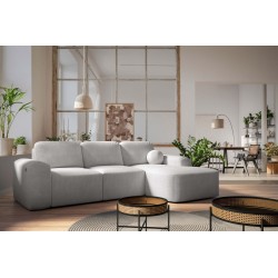 Elegantes Ecksofa Monaco I mit Schlaffunktion, bezogen mit Samtstoff, Velo 632