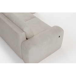 Elegant Monaco I Corner Sofa with Sleeping Function, Upholstered in Velvet Fabric, Velo 635