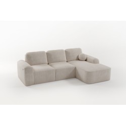 Elegantes Ecksofa Monaco I mit Schlaffunktion, bezogen mit Veloursstoff, Velo 635.