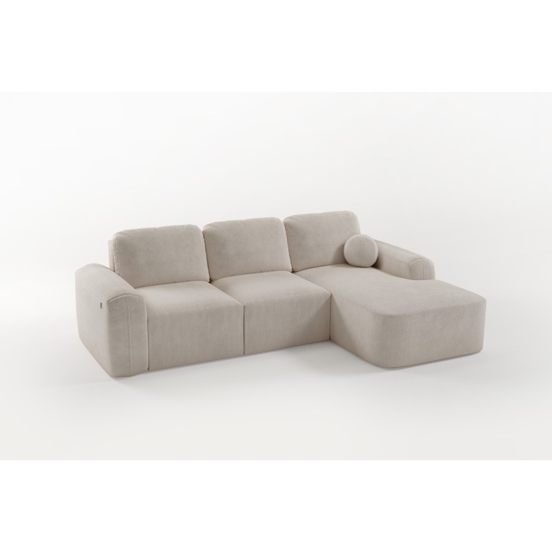 Elegante Sofá Esquinero Monaco I con función para dormir, tapizado en tela de terciopelo, Velo 635