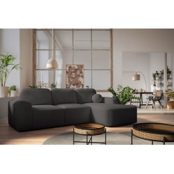 Elegante Sofá Esquinero Monaco I con función para dormir, tapizado en tela de terciopelo, Velo 635