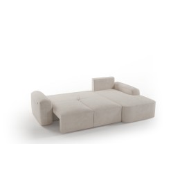 Elegante Sofá Esquinero Monaco I con función de cama, tapizado en tela de terciopelo, Velo 631.