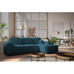 Elegant Corner Sofa Monaco I with Sleeping Function, Upholstered in Velvet Fabric, Velo 631