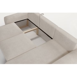 Elegantes Ecksofa Monaco I mit Schlaffunktion, bezogen mit Veloursstoff, Velo 627