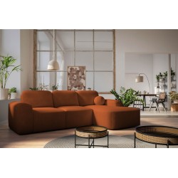 Elegant Monaco I Corner Sofa with a sleeping function, upholstered in Velvet fabric, Velo 627