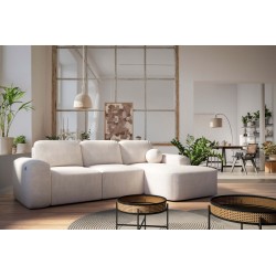 Elegant Monaco I Corner Sofa with Sleeping Function, Upholstered in Velvet Fabric, Velo 621