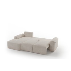 Elegantes Ecksofa Monaco I mit Schlaffunktion, bezogen mit Veloursstoff, Velo 637.