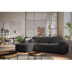 Elegante Sofá Esquinero Monaco I con función para dormir, tapizado en tela de terciopelo, Velo 635