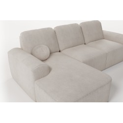 Elegant Corner Sofa Monaco I with Sleeping Function, Upholstered in Velvet Fabric, Velo 631