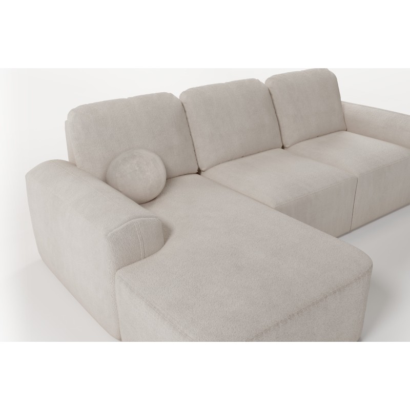 Elegantes Ecksofa Monaco I mit Schlaffunktion, bezogen mit Veloursstoff, Velo 631