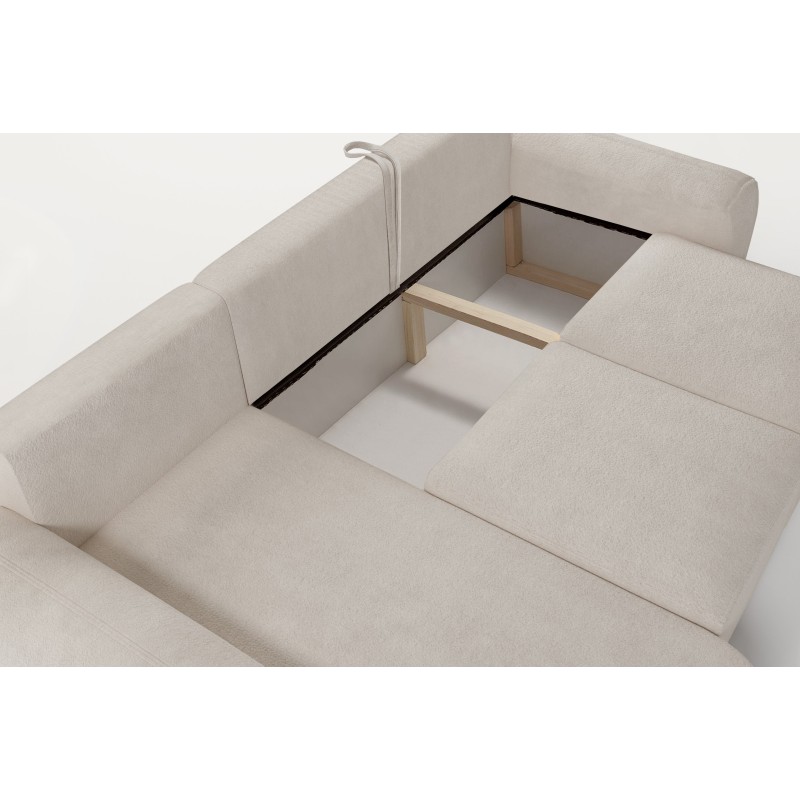 Elegant Monaco I Corner Sofa with Sleeping Function, Upholstered in Velvet Fabric, Velo 629