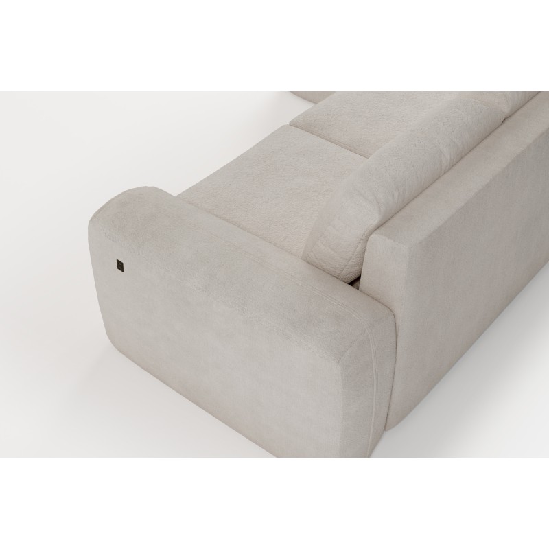 Sofá esquinero elegante Monaco I con función para dormir, tapizado en tela de terciopelo, Velo 629.