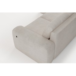 Elegant Monaco I Corner Sofa with a sleeping function, upholstered in Velvet fabric, Velo 627