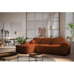 Elegant Monaco I Corner Sofa with a sleeping function, upholstered in Velvet fabric, Velo 627