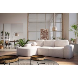 Elegant Monaco I Corner Sofa with Sleeping Function, Upholstered in Velvet Fabric, Velo 621