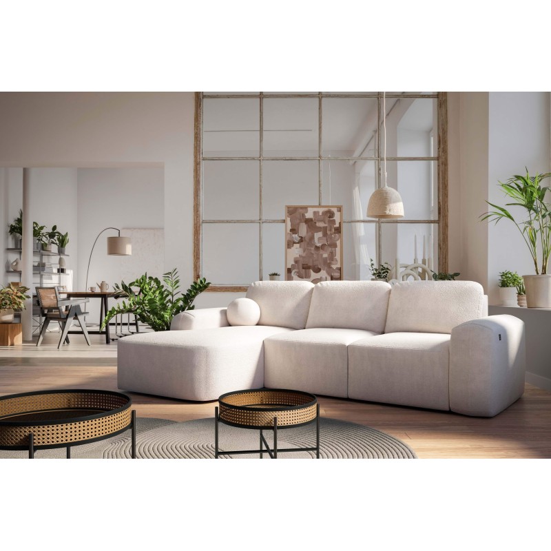 Sofá Esquinero Elegante Monaco I con función de cama, tapizado en tela de terciopelo, Velo 621.