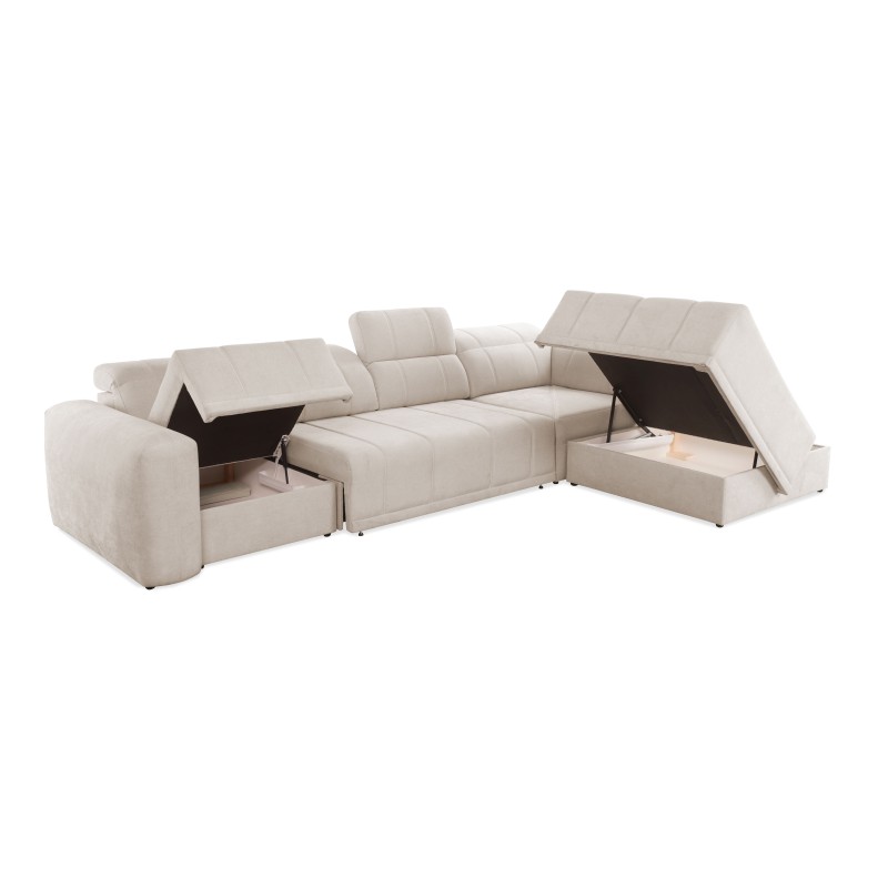 Ecksofa Luxor XI mit Schlaffunktion Stoff Wind 05
