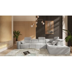 Luxor XI corner sofa with sleeping function, fabric Wind 05