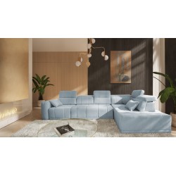Luxor XI corner sofa with sleeping function, fabric Wind 05