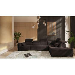 Ecksofa Luxor XI mit Schlaffunktion Stoff Wind 05