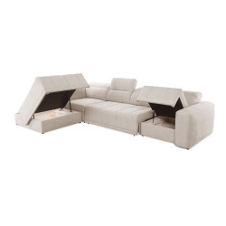 Luxor XI corner sofa with sleeping function, fabric Wind 05