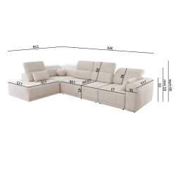 Esquina Luxor XI con función de cama tapizado Wind 05