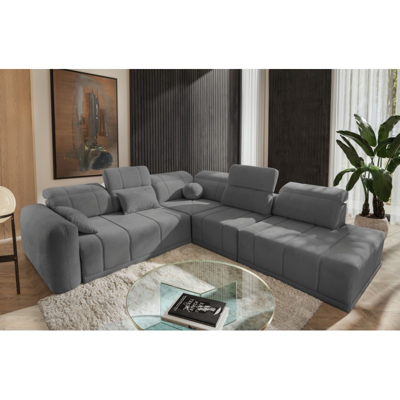 Luxor IX Corner Sofa with Sleeping Function, Fabric Wind 05