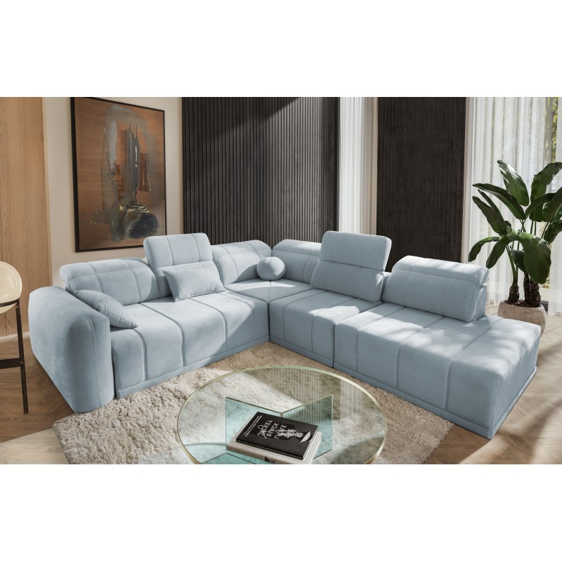 Ecksofa Luxor IX mit Schlaffunktion Stoff Wind 05