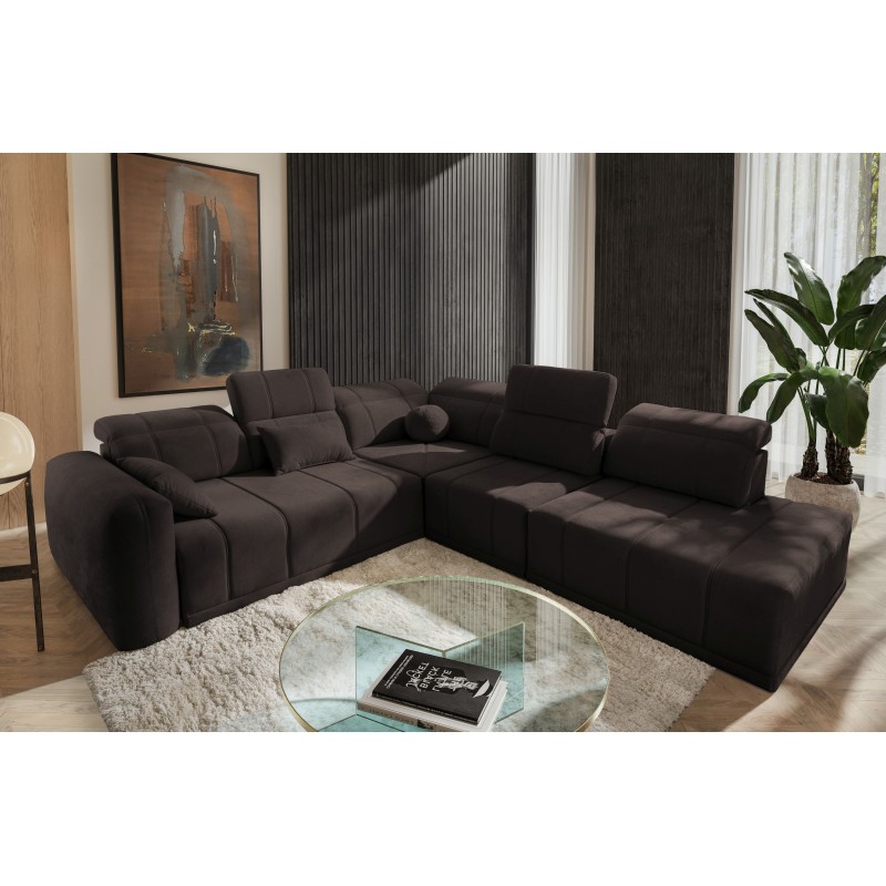 Ecksofa Luxor IX mit Schlaffunktion Stoff Wind 05