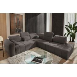 Ecksofa Luxor IX mit Schlaffunktion Stoff Wind 05