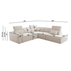 Ecksofa Luxor IX mit Schlaffunktion Stoff Wind 05