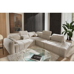 Ecksofa Luxor IX mit Schlaffunktion Stoff Wind 05