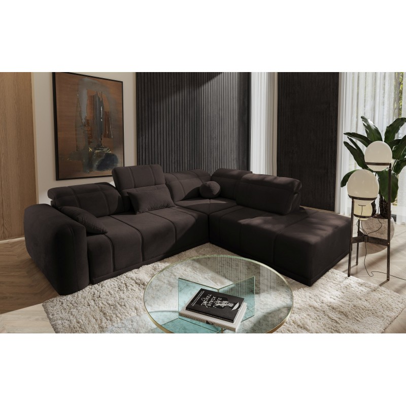 Luxor VII Corner Sofa with Sleeping Function Plecionka, Wind 28 - a combination of style and functionality