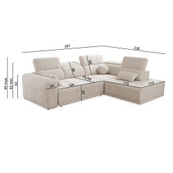 Ecksofa Luxor VII mit Schlaffunktion Plecionka, Wind 21 - eine Verbindung von Stil und Funktionalität