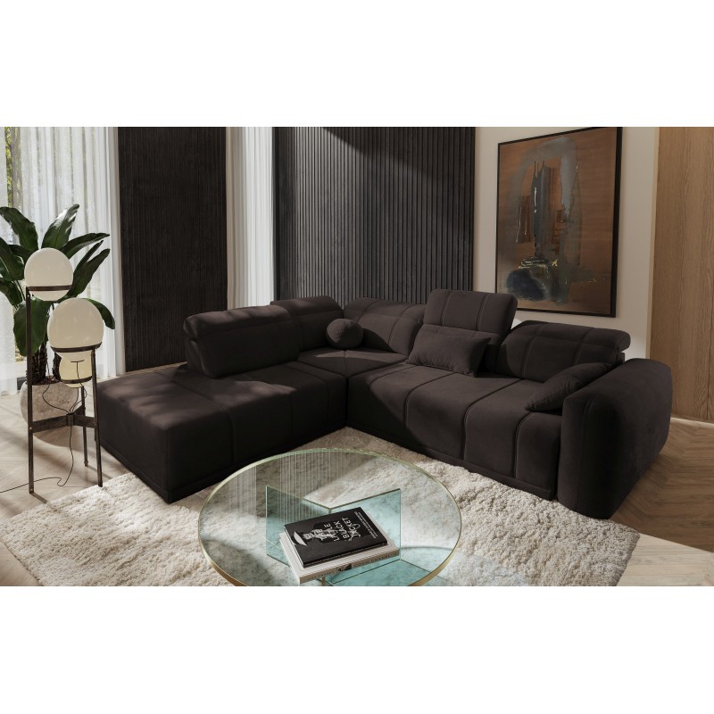 Luxor VII Corner Sofa with Sleeping Function Plecionka, Wind 28 - a combination of style and functionality