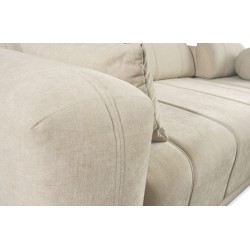 Luxurious Luxor III Corner Sofa with Sleeping Function - Woven Fabric, Wind 90