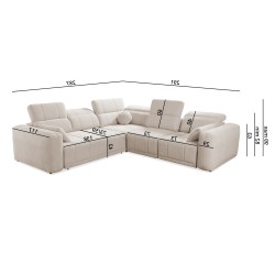 Luxuriöse Ecksofa Luxor III mit Schlaffunktion - Flechtwerk, Wind 90