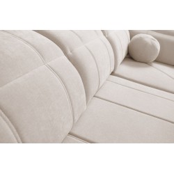 Luxuriöse Ecksofa Luxor III mit Schlaffunktion - Gewebe, Wind 84