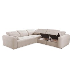 Luxurious Luxor III Corner Sofa with Sleeping Function - Weave, Wind 73