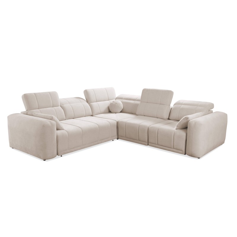 Luxurious Luxor III Corner Sofa with Sleeping Function - Weave, Wind 73