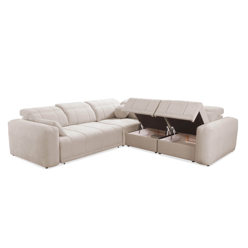 Luxus-Ecksofa Luxor III mit Schlaffunktion - Geflecht, Wind 28