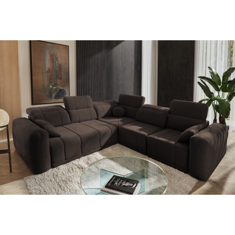 Luxus-Ecksofa Luxor III mit Schlaffunktion - Geflecht, Wind 28