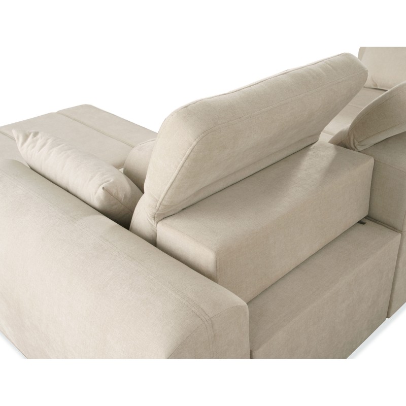 Luxuriöse Ecksofa Luxor III mit Schlaffunktion - Flechtwerk, Wind 90