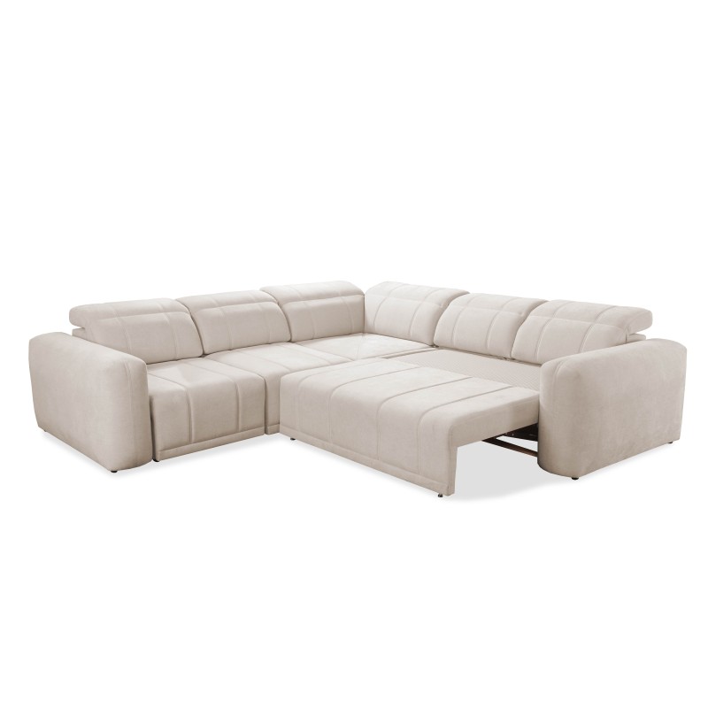 Luxuriöse Ecksofa Luxor III mit Schlaffunktion - Gewebe, Wind 84