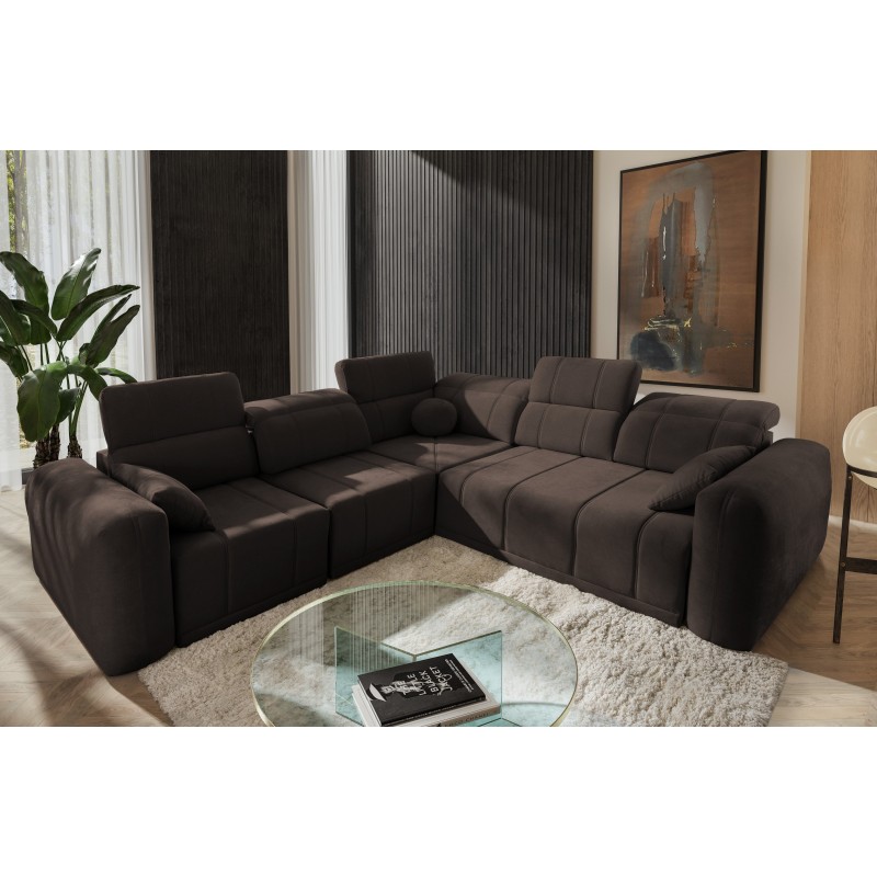 Luxus-Ecksofa Luxor III mit Schlaffunktion - Geflecht, Wind 28