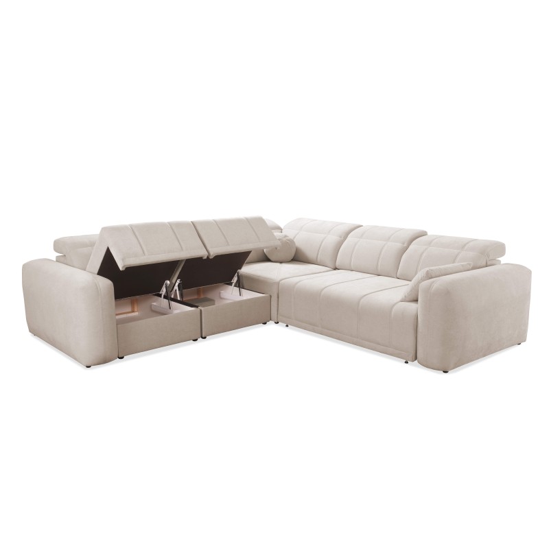 Sofá Esquinero de Lujo Luxor III con función de cama - Tela, Wind 05
