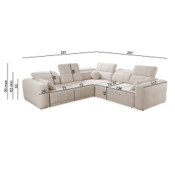 Luxury Corner Sofa Luxor III with Sleeping Function - Weave, Wind 05